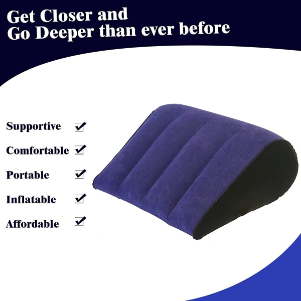 Triangel sexkudde för soffan, resekudde, hopfällbar, inga hål, uppblåsbar, sexleksak Multifunktion för par Manual pump