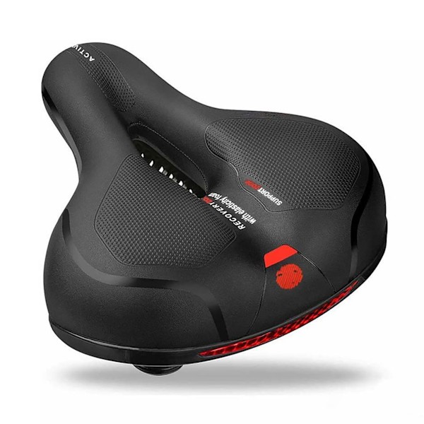 Cykelsitsdyna Elastisk Slitstark Mjuk Andas Mountainbikes Sadeldyna med reflekterande remsor Röd