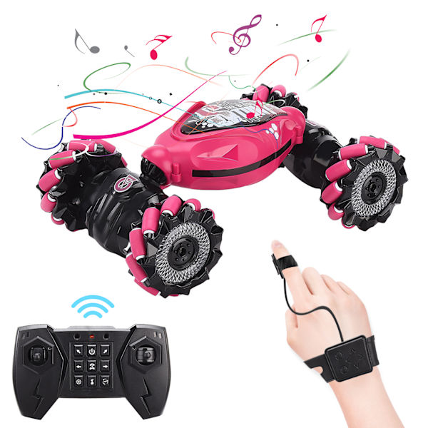 RC-temppuilma-auto 360° kierto 2 tilaa Värikäs valo Kaukosäädin Temppuilma-auto