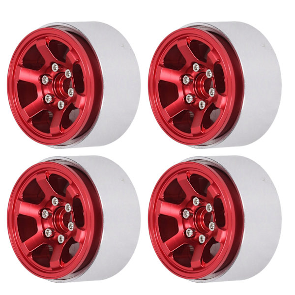 4 st 1,9 tum RC Beadlock Hjulnav Aluminiumlegering CNC RC Hjulfälgar Navbyte för Axial SCX10 för Hsp Red