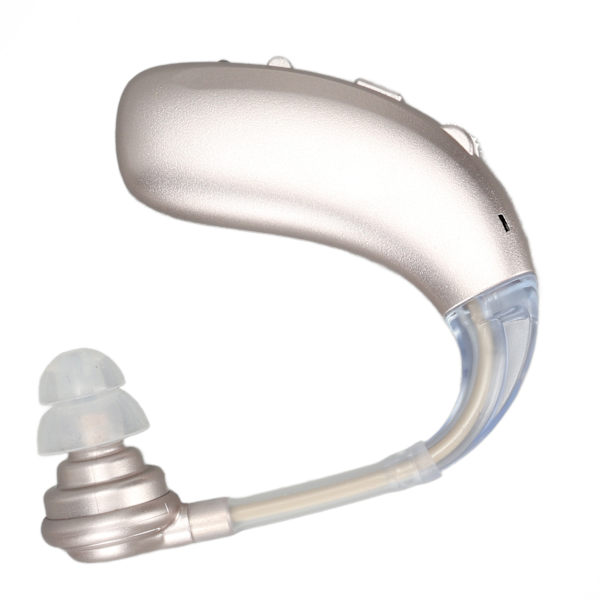 Single Sound Amplifier Hörlurar Laddningsbar Bluetooth Sound Aid Förstärkare Öronsnäcka för filmtittande Silver
