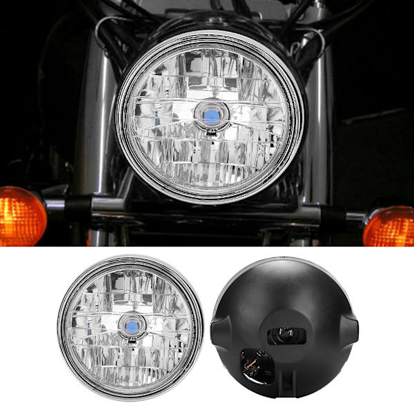 Muokattu retro pyöreä moottoripyörän ajovaloyksikkö sopii CB400/900:een