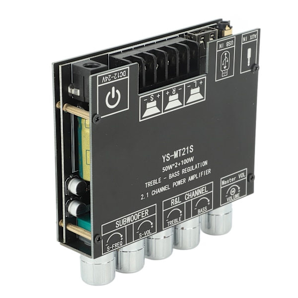 Digitaalinen äänitehostevahvistimen moduuli 2.1-kanavainen DC 12‑24V Bluetooth-vahvistinkortti myymälän kotiteatterikaiuttimille