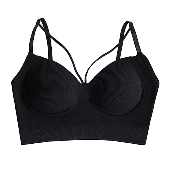 Naisten urheiluliivit Mukavat saumattomat Slim Fitting Crossover -olkaimet Jooga Urheiluliivit kuntoiluun Musta