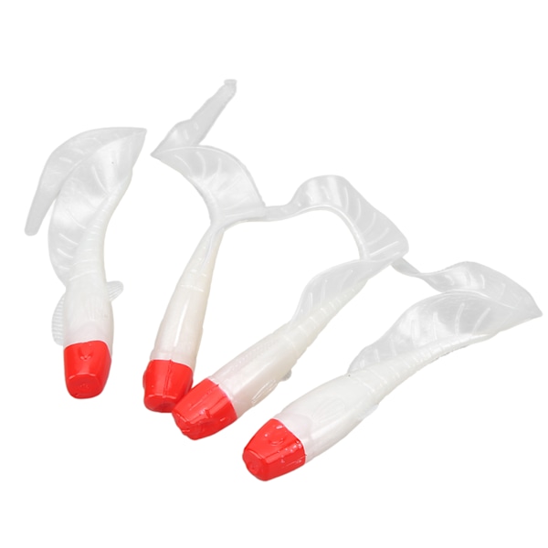 4 st Fiskedrag Simulering Fiskebete Naturtrogen PVC för sötvattensbas Mandarinfisk Röd Vit