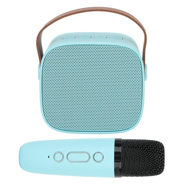 Mini karaokemaskin med trådlös mikrofon Bärbar Bluetooth-högtalare för barn Vuxna Blå