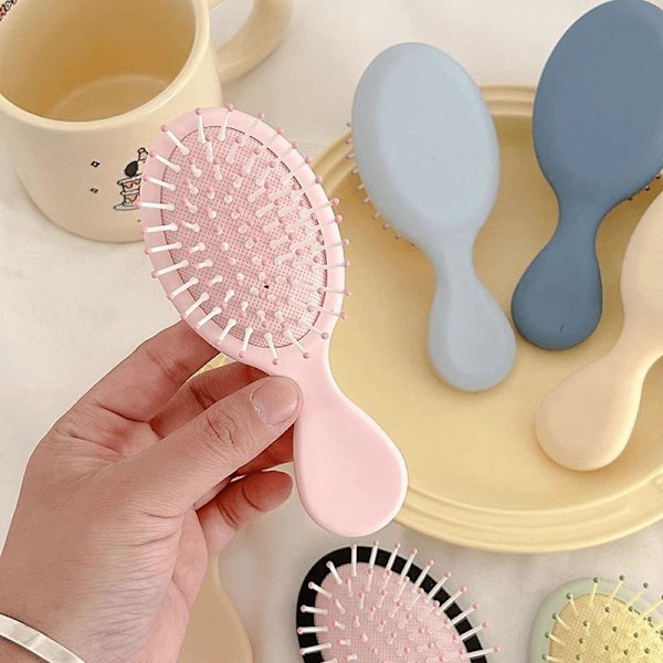 Macaron airbag kam flickor bärbar skönhetssmink bärbar liten kudde massage kam hem frisör kam liten kam