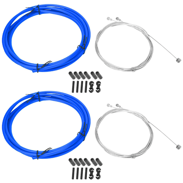 Cykelbremse- og Gearkabel-Sæt med Kabelfodring Derailleur Kits Cykeltilbehør Blå