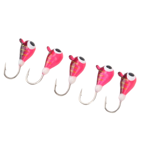 5 stk. Vinterisfiskeri Jigs Kit til basaborre Crappie Micro Isfiskekroge lokker 4MM
