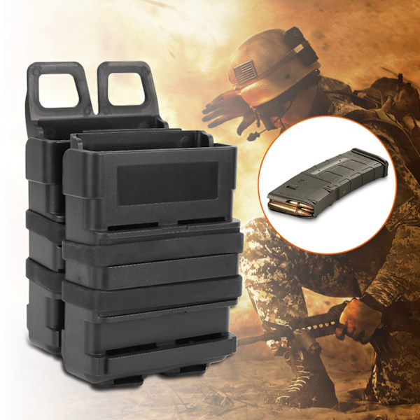 Bærbar Mag Fast Attach Pouch Molle System Modul Dobbelt Ammunition Holder Bærer Sort