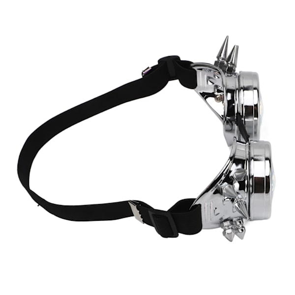 Steampunk Goggles Retro PC ABS med elastiskt band Kaleidoscope Rave Glasögon för Party Gloss Silver