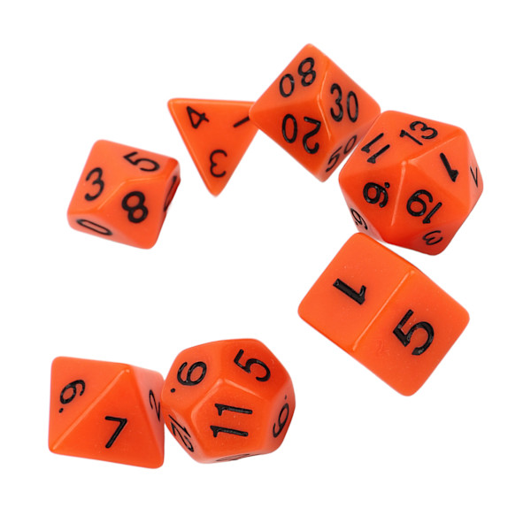 21st polyedrisk tärningsset enfärgad plast antioxidation Pedagogisk rollspelstärning för Game Orange