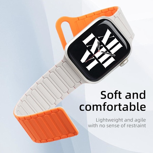 Sopii Apple Watch -rannekkeisiin, vapaasti säädettävät magneettirannekkeet, Apple Watch SE 10. sukupolvi luumu kukka Ultra -kellorannekkeet orange 38/40/41/42 mm