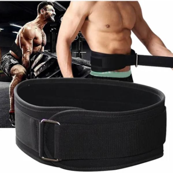Tyngdlyftsbälte Andas Bekvämt Reglerbar Design EVA Nylon Fitness Tyngdlyftningsstödbälte för män Kvinnor Svart M