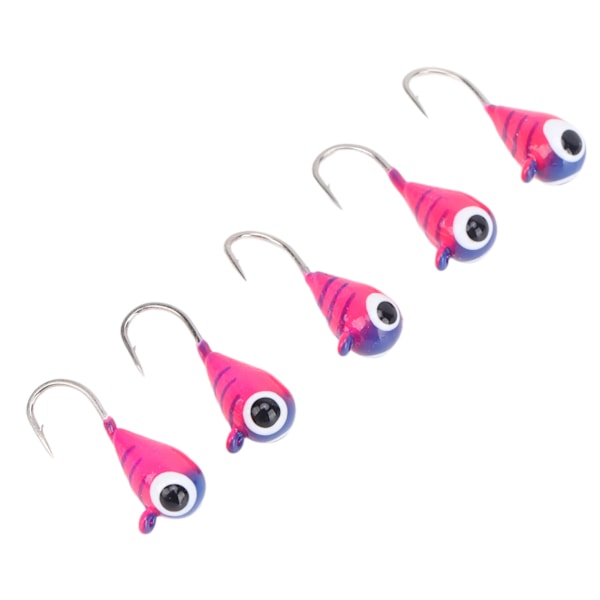 5 stk Udendørs Isfiske Jigs Kit Isfiskelokker Højkarbonstål Mikrokroge 4MM 077