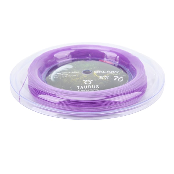 POWERTI BX70 Sulkapallomailan jousi, korkea elastinen nylon sulkapallomailan jousi 0,7 mm sulkapallonaru 200 m rulla Lila