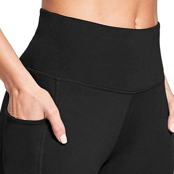 High Waist Athletic Shorts Høje elastiske underdele til Gym Yoga Løb Workout Fitness Sort XL