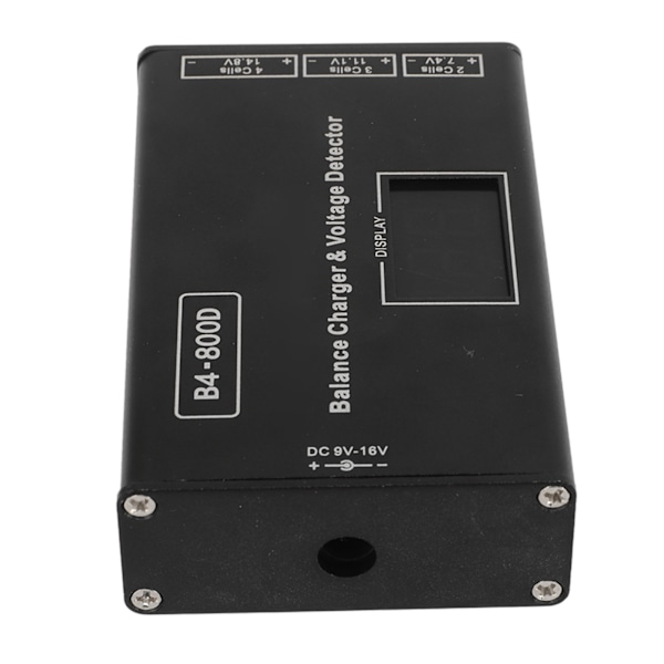 Batteri Litium Lipo balanceoplader Aluminiumlegering Batteribalanceoplader med spændingsdisplay til 2‑4S batteri