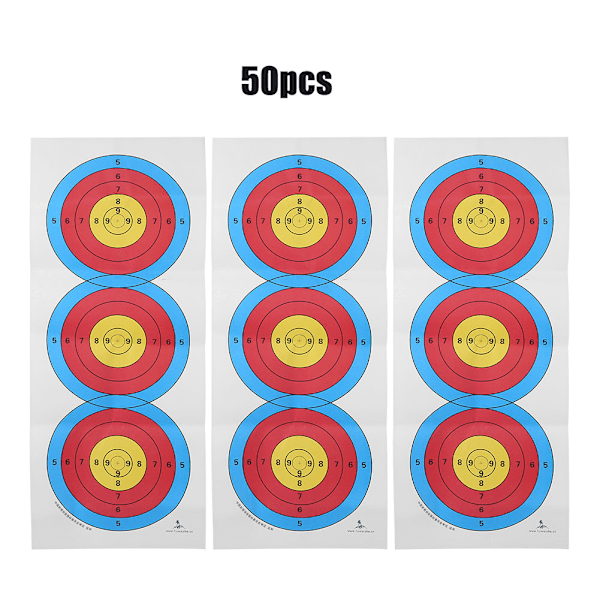 50 stk. Målskiver til Buejagt Papir Skydetilbehør til Match Daglig Øvelse Udendørs 60x25cm