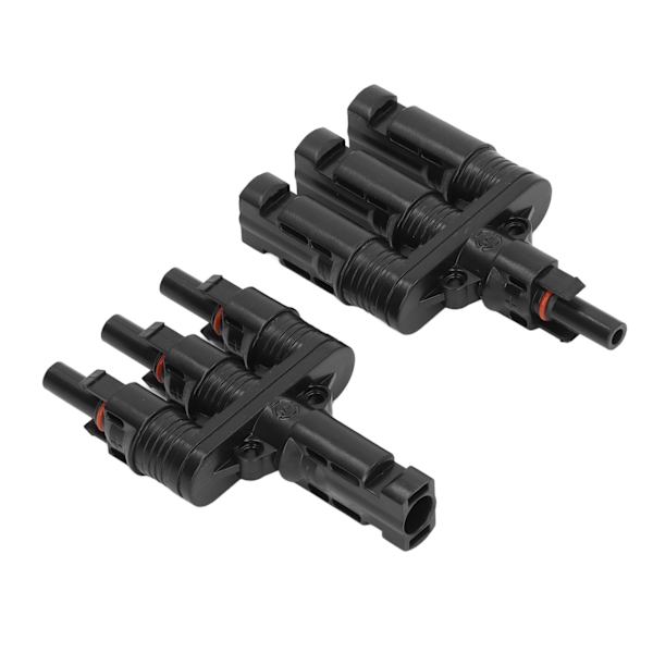 1000VDC Ett par solpanelskontakter PPO Koppar Tennplätering 3 till 1 T Typ fotovoltaisk adapter för utomhusbruk