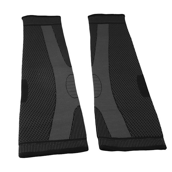 1 par sportknäskydd förlängda stickade tryckskydd Andas 2 korrugerade mönster Svart M 44cm