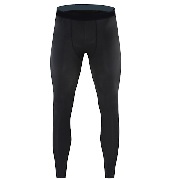 Tighta Leggings Elastisk polyester Snabbtorkande kompressionsbyxor för män för träningspass Svart L
