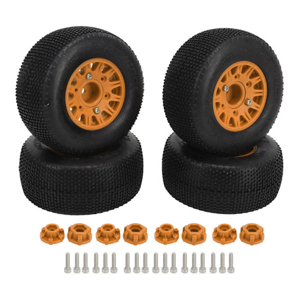 1/10 RC-renkaat Kumimuovi Vahva pito Vahva vaimennus Paksunnetut RC-auton pyörät liittimillä SCX10 Oranssi