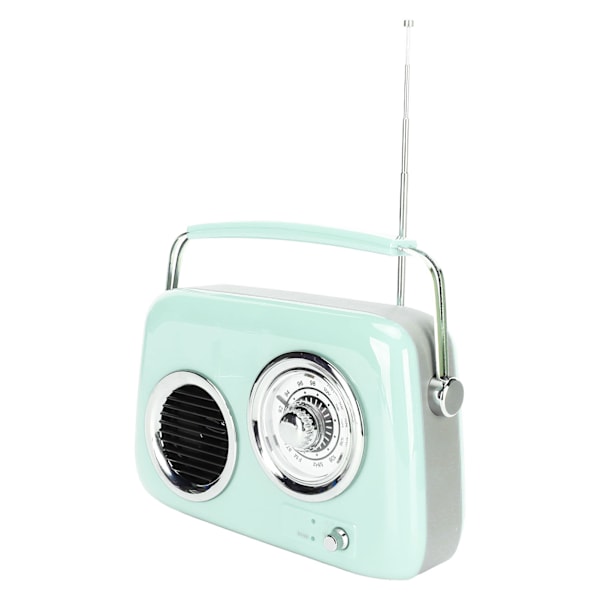 Retro Radio Bluetooth -kaiutin, kannettava HiFi-stereokaiutin, söpö vanhanaikainen radiokaiutin juhliin, ulkokäyttöön, mintunvihreä
