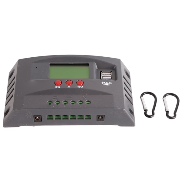 Solar Charge Controller MPPT Tracking Laddning 12V 24V Automatisk anpassning LCD-solpanelsregulator med 2 DC USB 10A