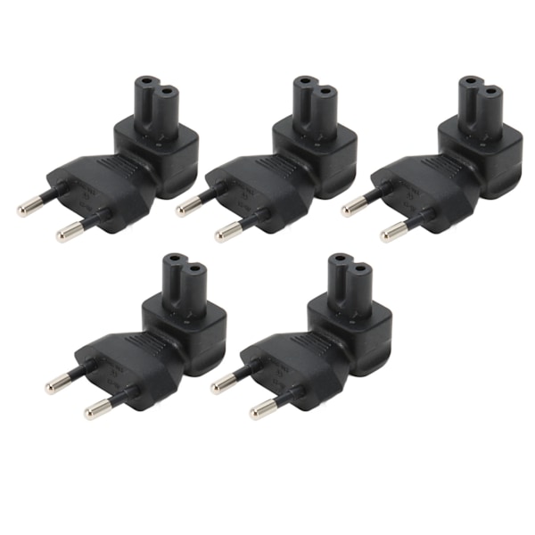 5 st EU-kontakt till IEC320 C7 Strömadapter EU-kontakt Hane till IEC320 C7 Hona Strömkontakt Adapter Vinkelkontakt EU-kontakt 125‑250V