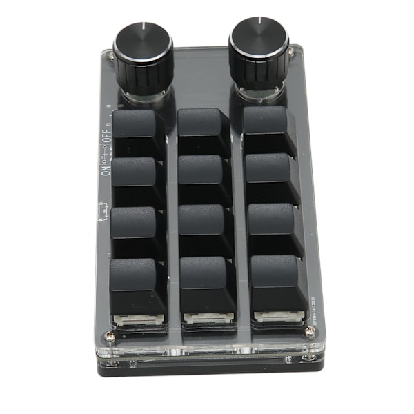 Mini Tastatur 1 Hånds Mekanisk Tastatur Kablet USB Programmerbar Makro 12 Taster 2 Knotter RGB Lys Blå Bryter PC Universal