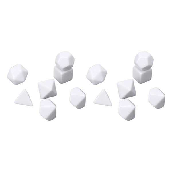 14 kpl tyhjiä noppia DIY Board Multi Shape monitahoinen palapeli Tyhjä noppasarja lautapeleihin numeroiden opetukseen