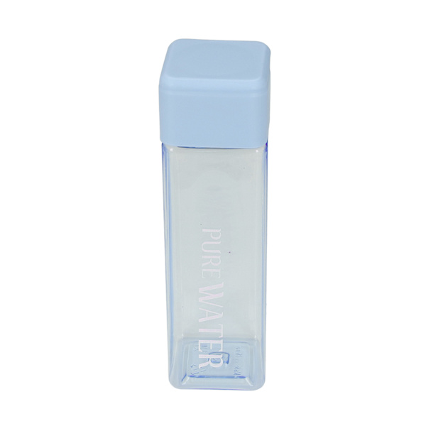 500ml 17oz vattenflaska Transparent Portabelt brevtryckt dricksvattenflaska med handledsrep Blå