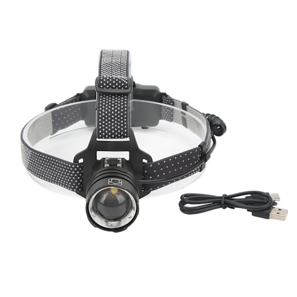 LED-otsavalaisin XHP50-lamppu TYPE C Ladattava teleskooppinen zoom Valonheitin ulkoiluun, retkeilyyn ja juoksuun