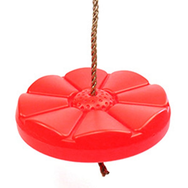 Heavy Duty Plast Disc Tree Swing med PE-rep för Barn Utomhuslekutrustning Röd