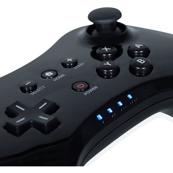 Trådlös Controller Gamepad Fjärrkontroll för Nintendo Wii U Pro, Svart