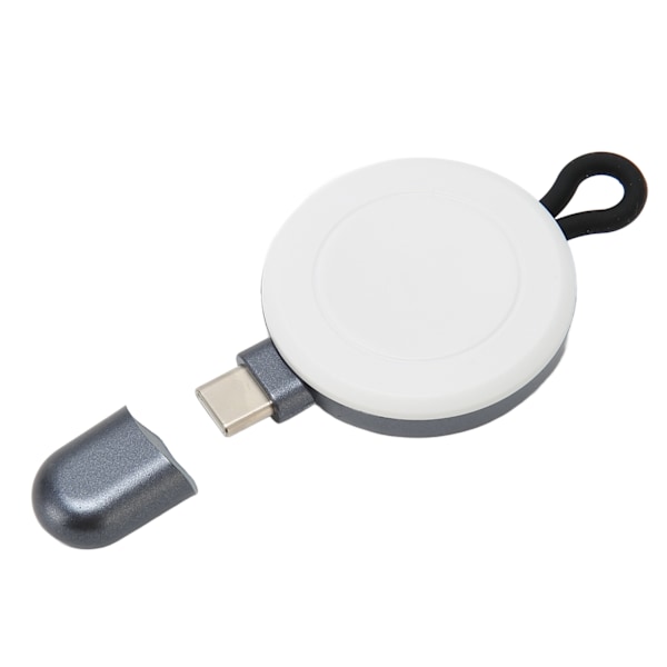 USB C Smartwatch Trådløs Oplader Hurtig Opladning Bærbar Magnetisk Suge Sikkerheds Opladningsplade til IOS Gråhvid