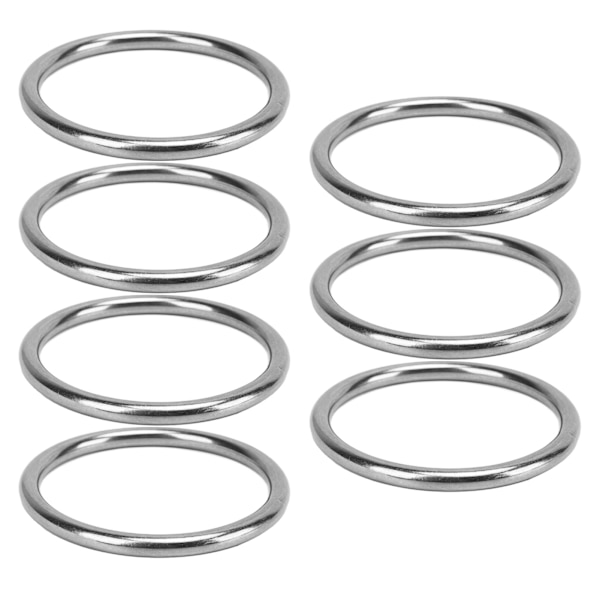 7 stk metall O-ring Vanntett rustfri 304 rustfritt stål sterkt bærende sømløs sveiset rund o-ring 8x80 mm