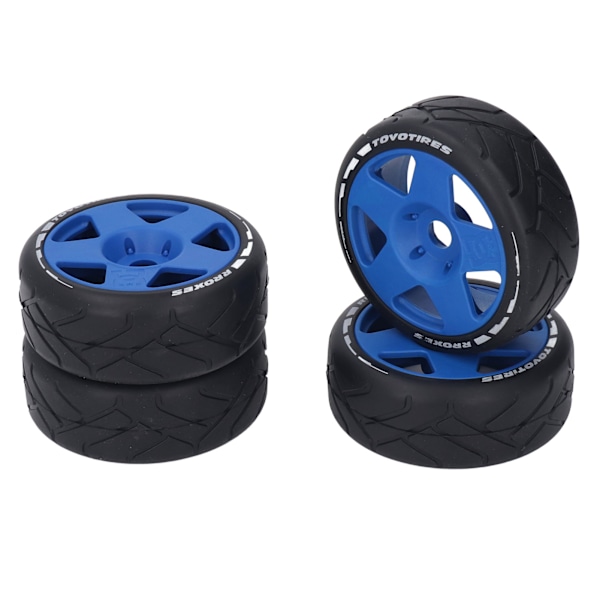 4 ST 1/8 GT RC-hjul Starkt grepp Road Racing-däck Slitstarka på väghjul med 17 mm adapter Blå