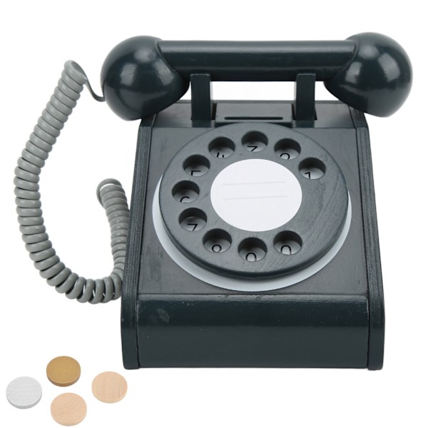 Retro Design Tresimulerings Retro Dial-telefon, Simuleringstelefon for barn - Rosa