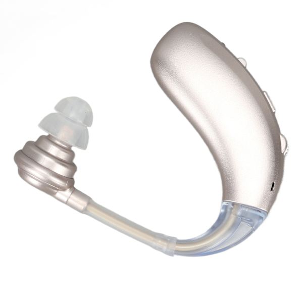 Single Sound Amplifier Hörlurar Laddningsbar Bluetooth Sound Aid Förstärkare Öronsnäcka för filmtittande Silver