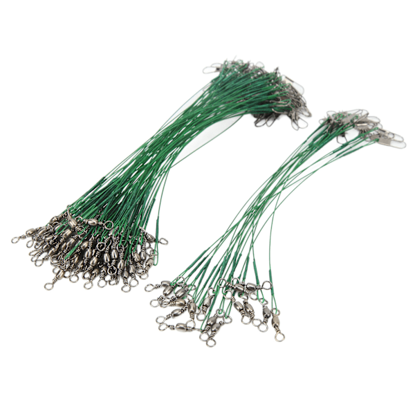 100 stk. Fiskelineforfang Snap Anti-korrosion hårdt stål Wire Leader til saltvand 15cm / 5.9in