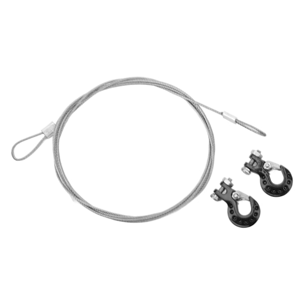 2 stk. RC slepekrok aluminiumslegering Robust RC klatrebilkrok med stålwire for 1/10 fjernkontrollbiler svart