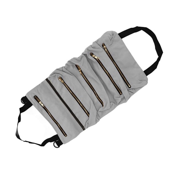 Auton selkänojan rullaava työkalupussi Canvas Taitettava Roll Bag Auton pihdit Sähköasentajan työkalujen säilytyskassi Harmaa