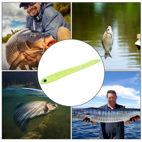 10 stk Silikonkunstig mark Meitemark Myke fiskesluk Agn Tilbehørssett for fiskeutstyr