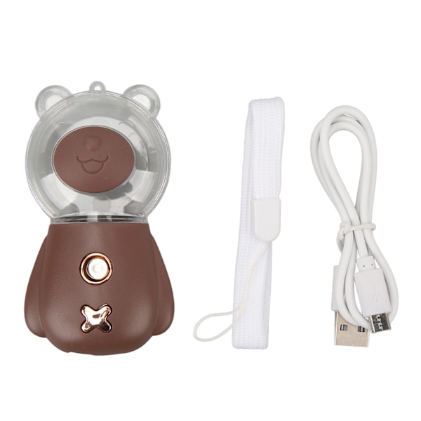Nano Mist Sprayer Söpö Karhun Muoto 300ML USB Ilmankostutin Ihoa Kosteuttava Kasvojen Suihkutin Ajastimella Ruskea