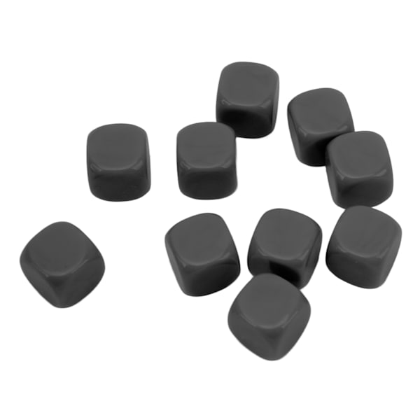 30st roliga tomma tärningar Set DIY Pussel Round Corner 6-sidiga tärningar för brädspel Math Learning Black