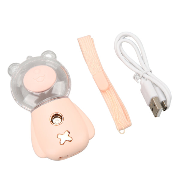 Nano Mist Sprayer Söpö Karhun Muoto 300ML USB Ilmankostutin Ihoa Kosteuttava Kasvojen Suihkutin Ajastimella Pinkki