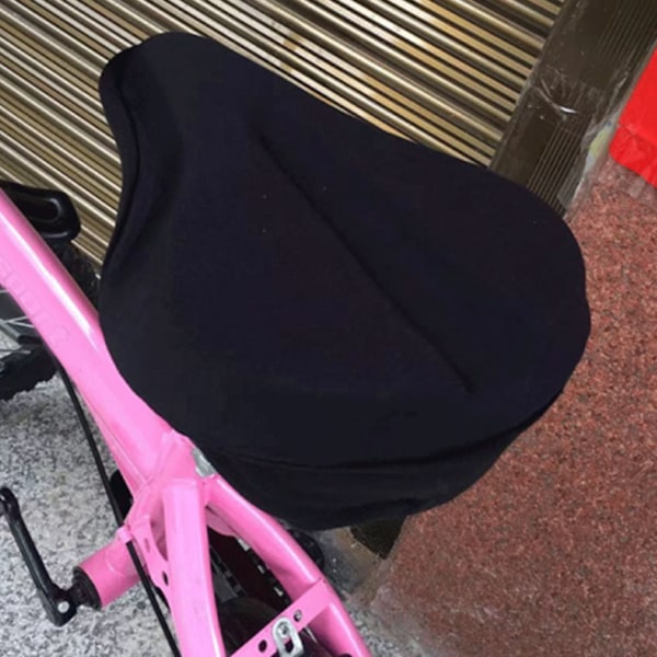 Cykelpudesæde Sort Tykkere Justerbar snøre Vandtæt Støvtæt elastisk svamp 28x18cm Sædebetræk
