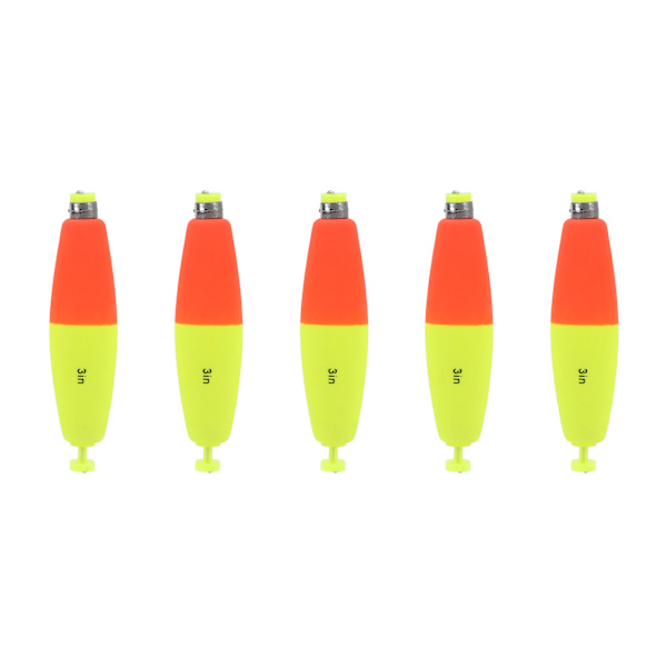 5st EVA Foam Fiskeflottor Fiske Bobbers Slim Portable Drift Floats för sötvattensaltvatten 3in